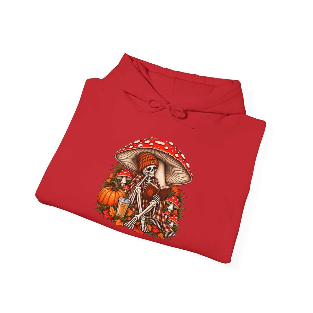 Autumn Mushroom Skeleton Hoodie - Graphic Hoodie