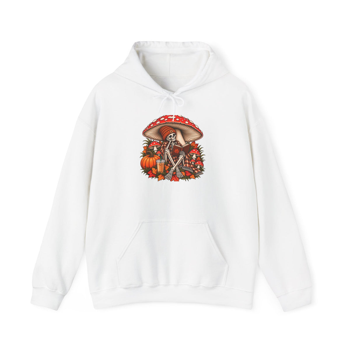 Autumn Mushroom Skeleton Hoodie - Graphic Hoodie