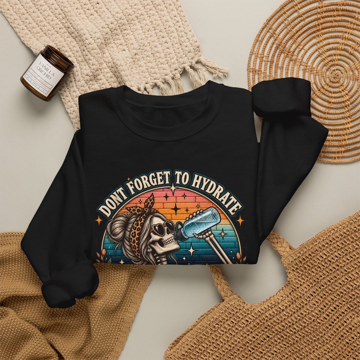 Funny Skeleton Hydrate - Crewneck Sweatshirt
