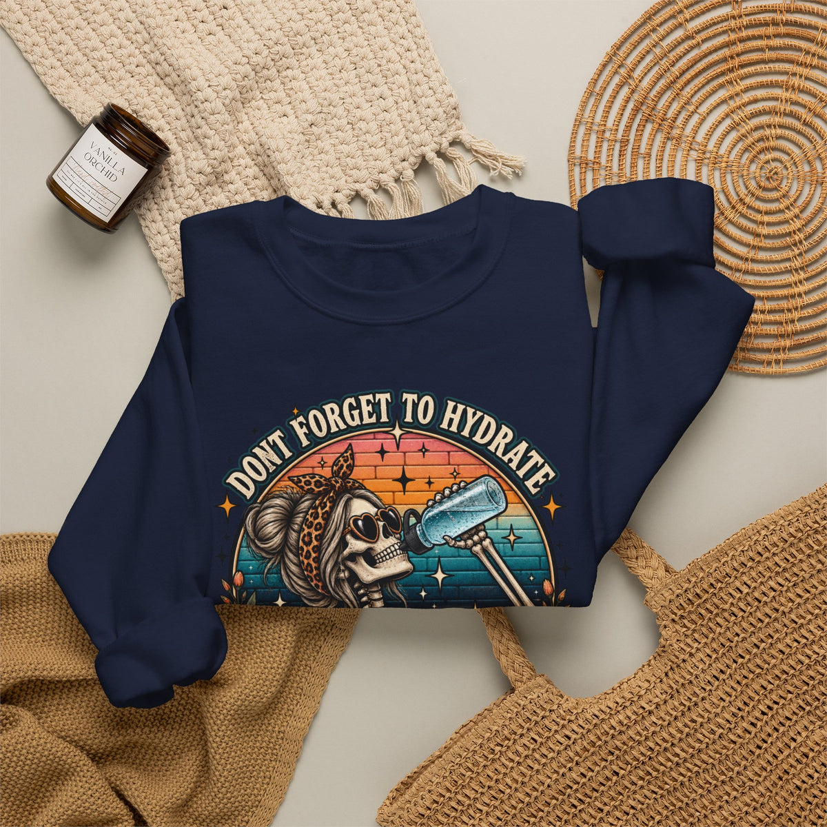 Funny Skeleton Hydrate - Crewneck Sweatshirt