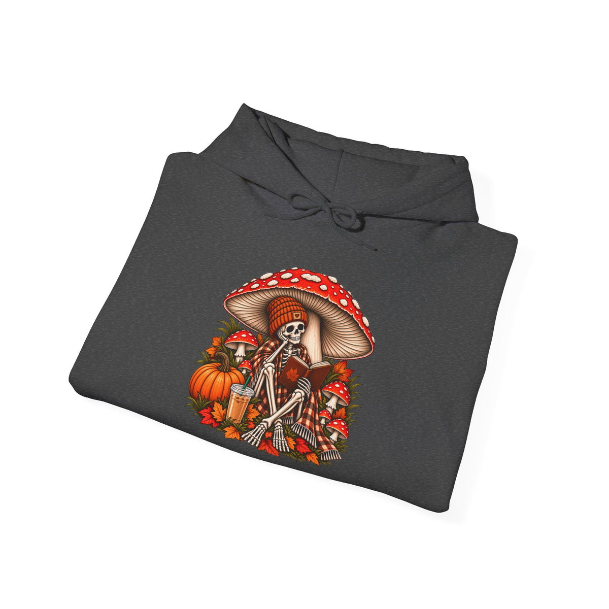 Autumn Mushroom Skeleton Hoodie - Graphic Hoodie