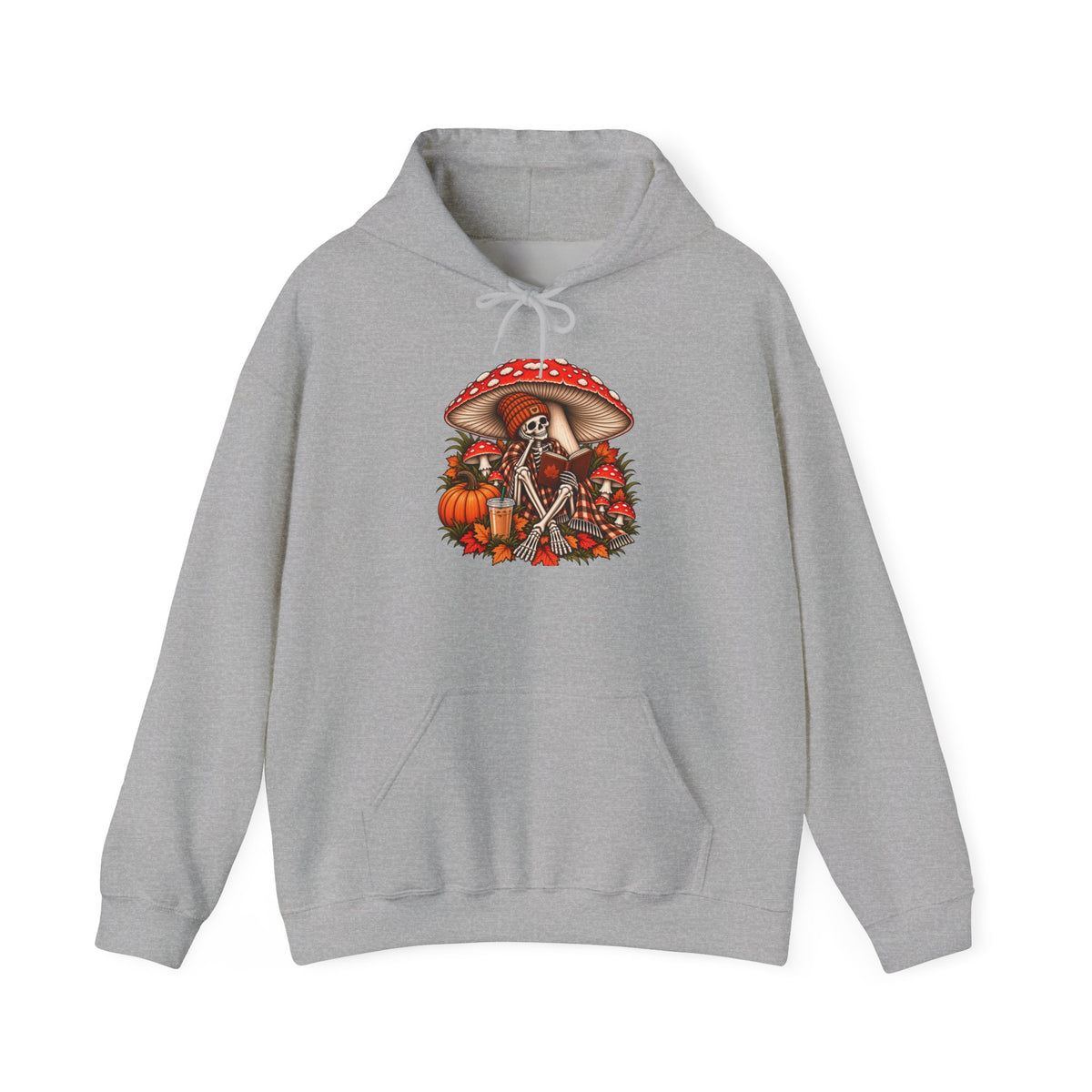 Autumn Mushroom Skeleton Hoodie - Graphic Hoodie