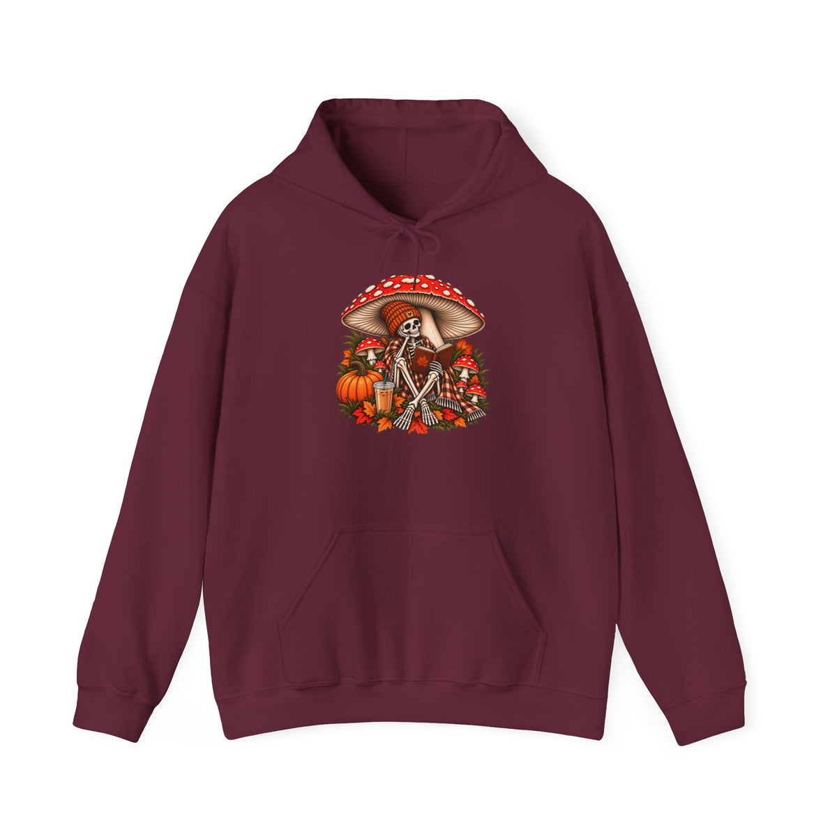 Autumn Mushroom Skeleton Hoodie - Graphic Hoodie