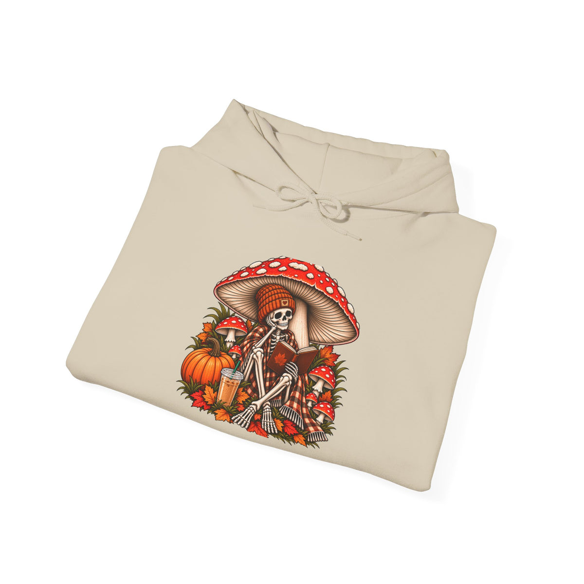 Autumn Mushroom Skeleton Hoodie - Graphic Hoodie