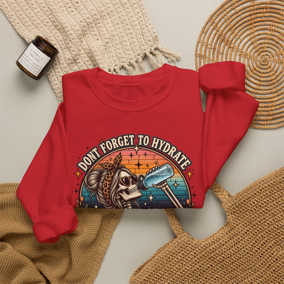 Funny Skeleton Hydrate - Crewneck Sweatshirt