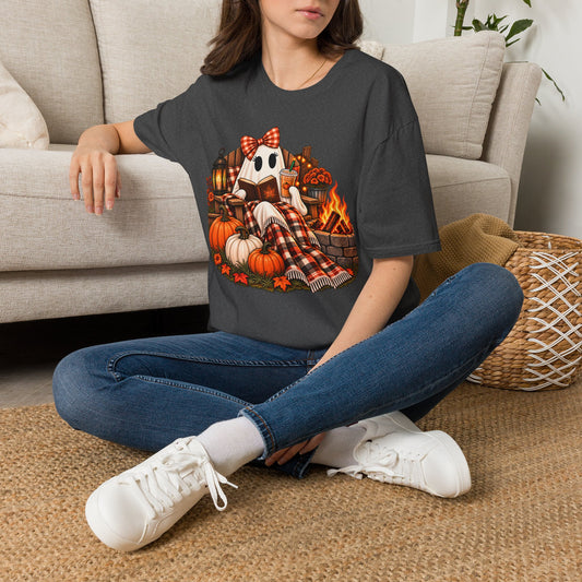 Cozy Fall Ghost - Spooky Graphic Tee