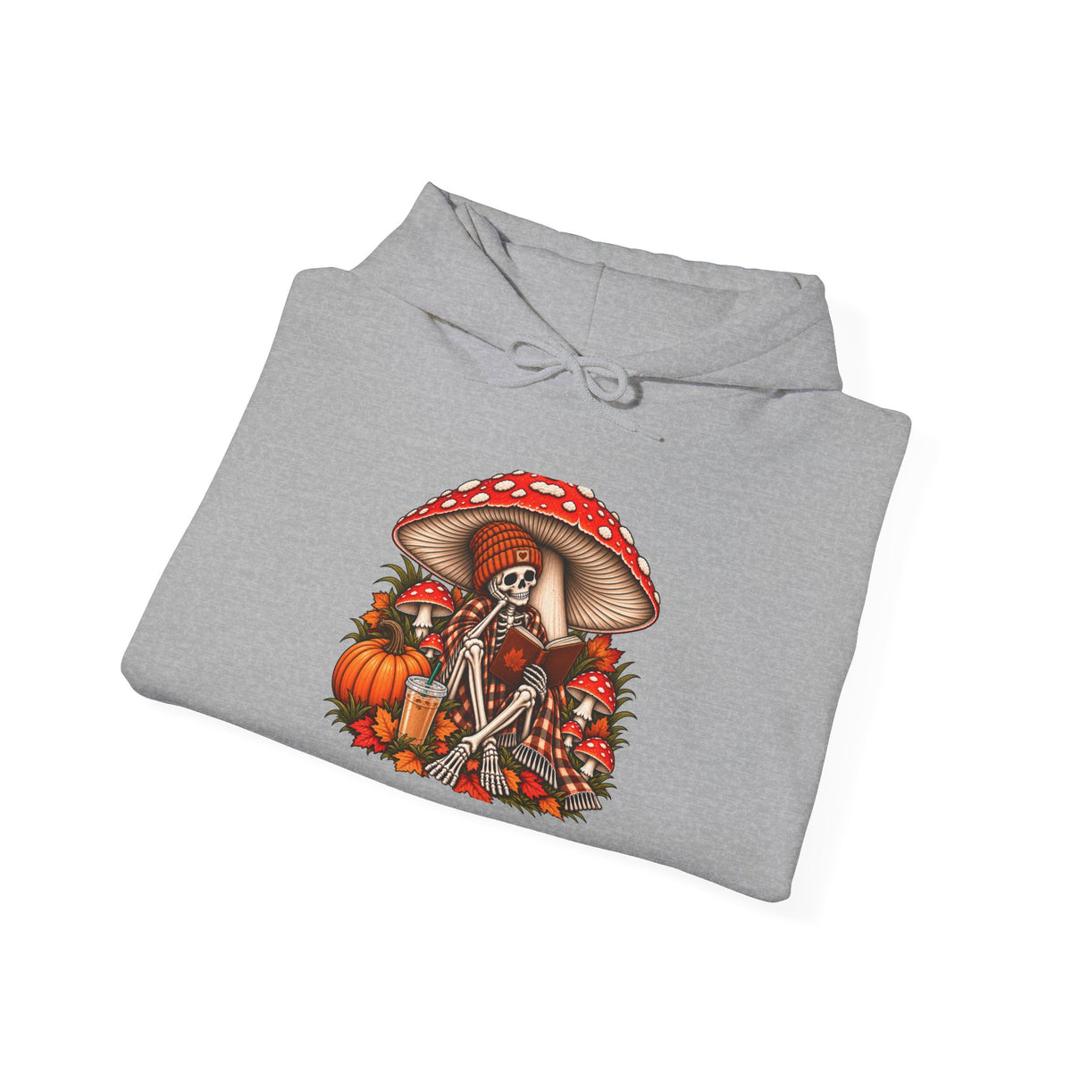 Autumn Mushroom Skeleton Hoodie - Graphic Hoodie
