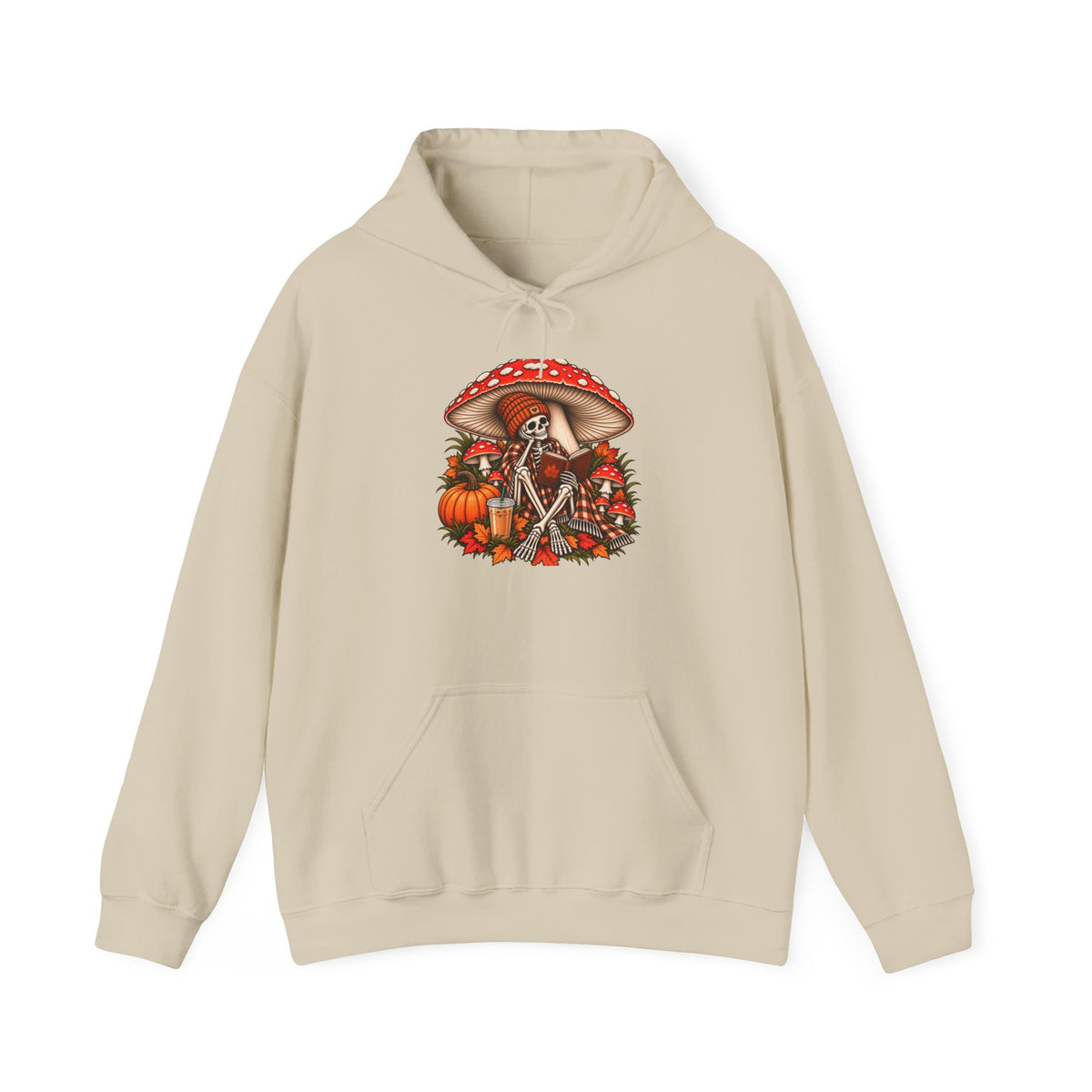 Autumn Mushroom Skeleton Hoodie - Graphic Hoodie