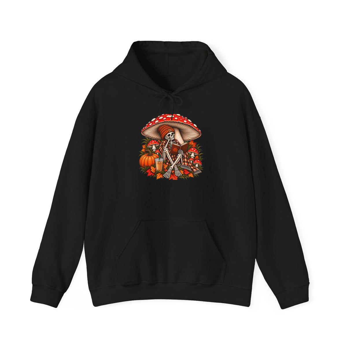 Autumn Mushroom Skeleton Hoodie - Graphic Hoodie