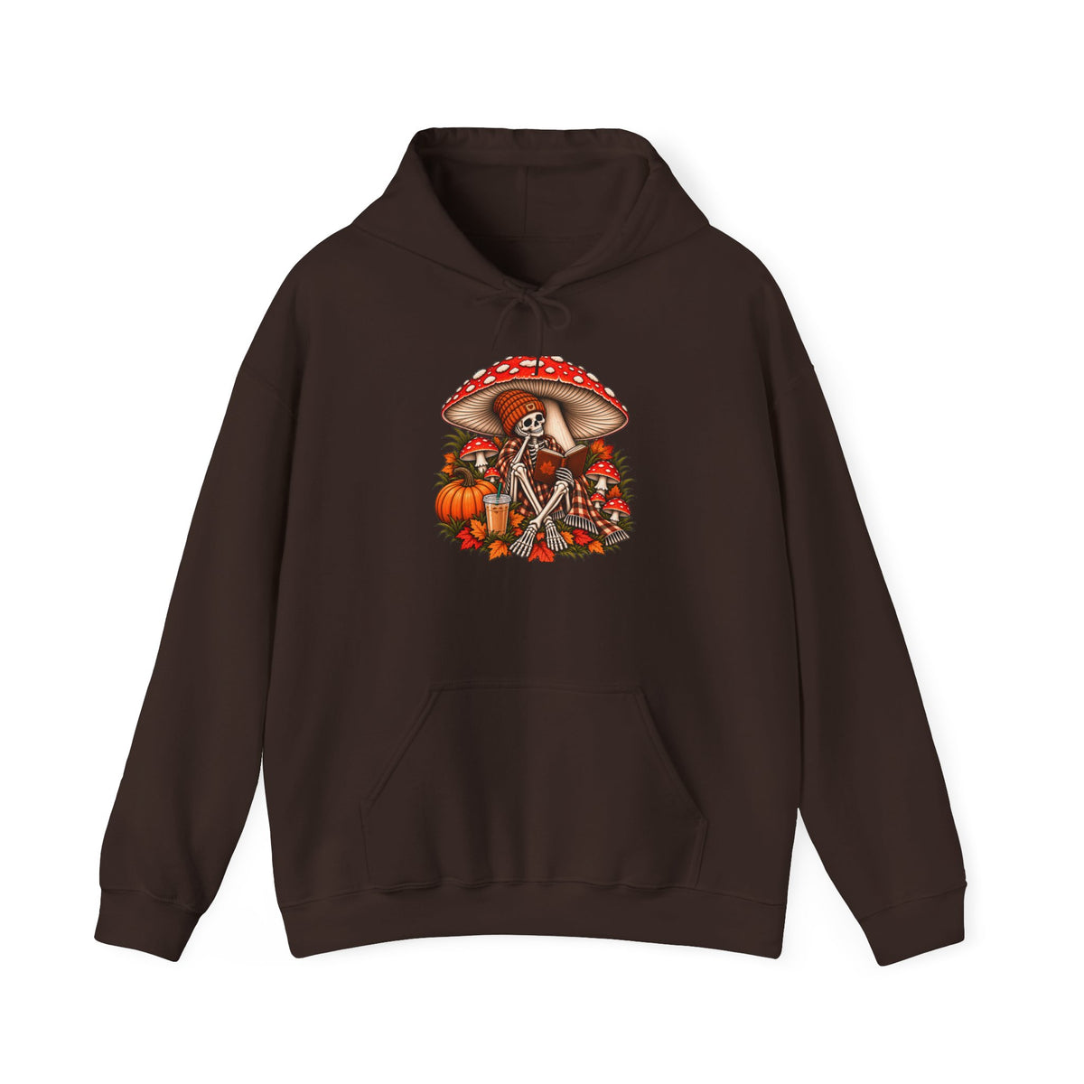 Autumn Mushroom Skeleton Hoodie - Graphic Hoodie