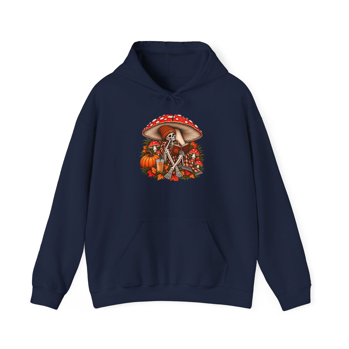 Autumn Mushroom Skeleton Hoodie - Graphic Hoodie