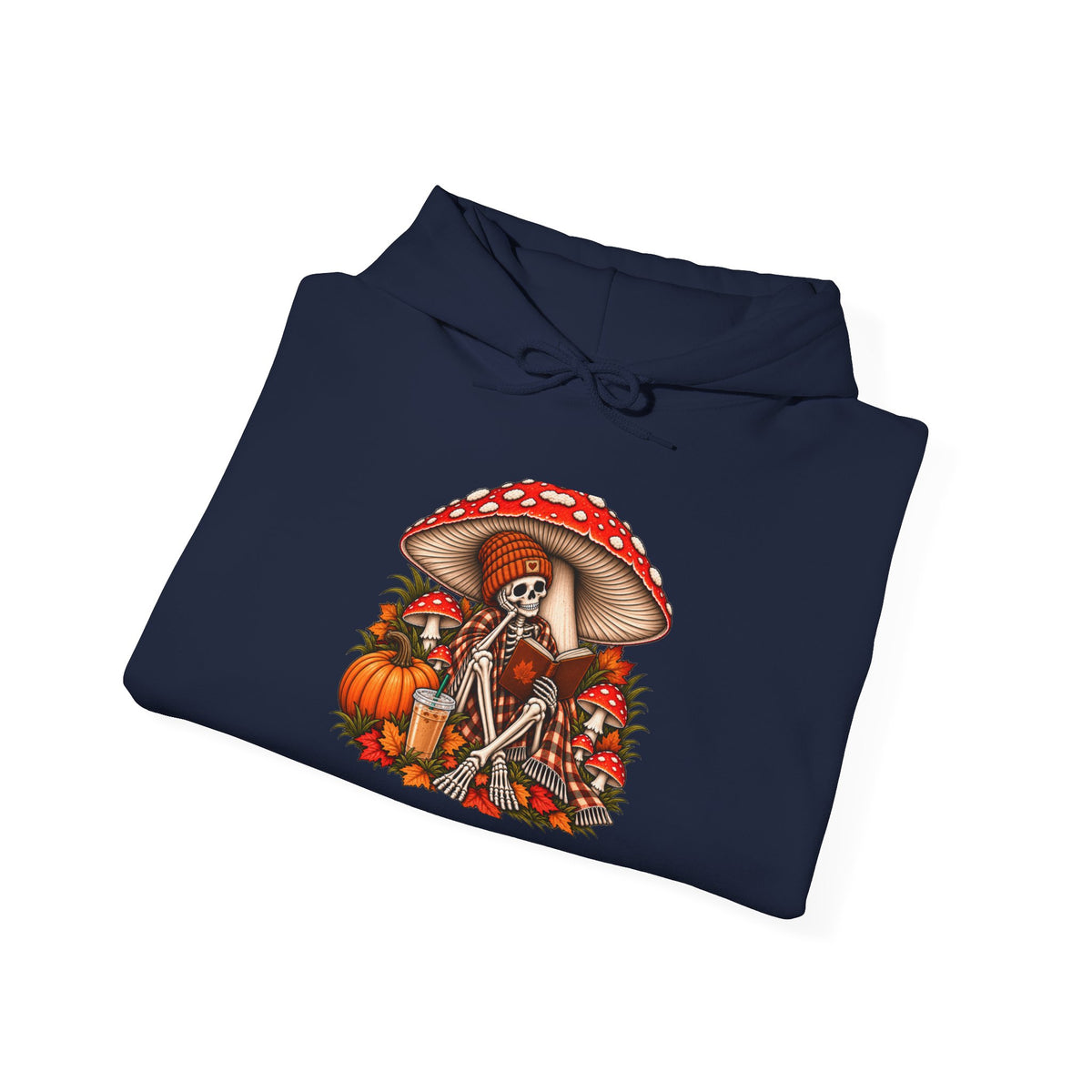 Autumn Mushroom Skeleton Hoodie - Graphic Hoodie