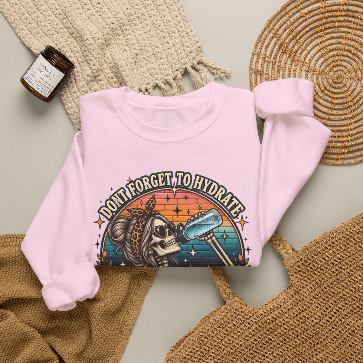Funny Skeleton Hydrate - Crewneck Sweatshirt