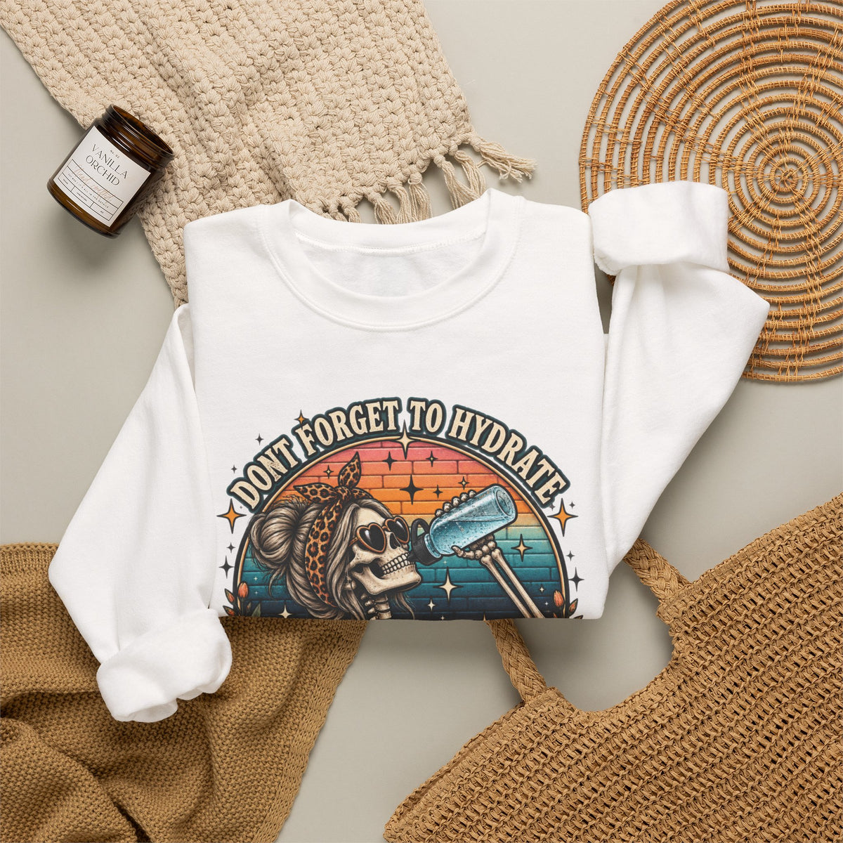 Funny Skeleton Hydrate - Crewneck Sweatshirt