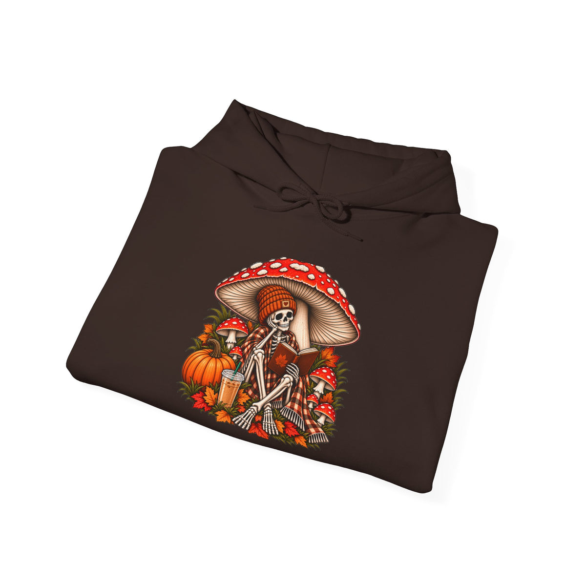 Autumn Mushroom Skeleton Hoodie - Graphic Hoodie