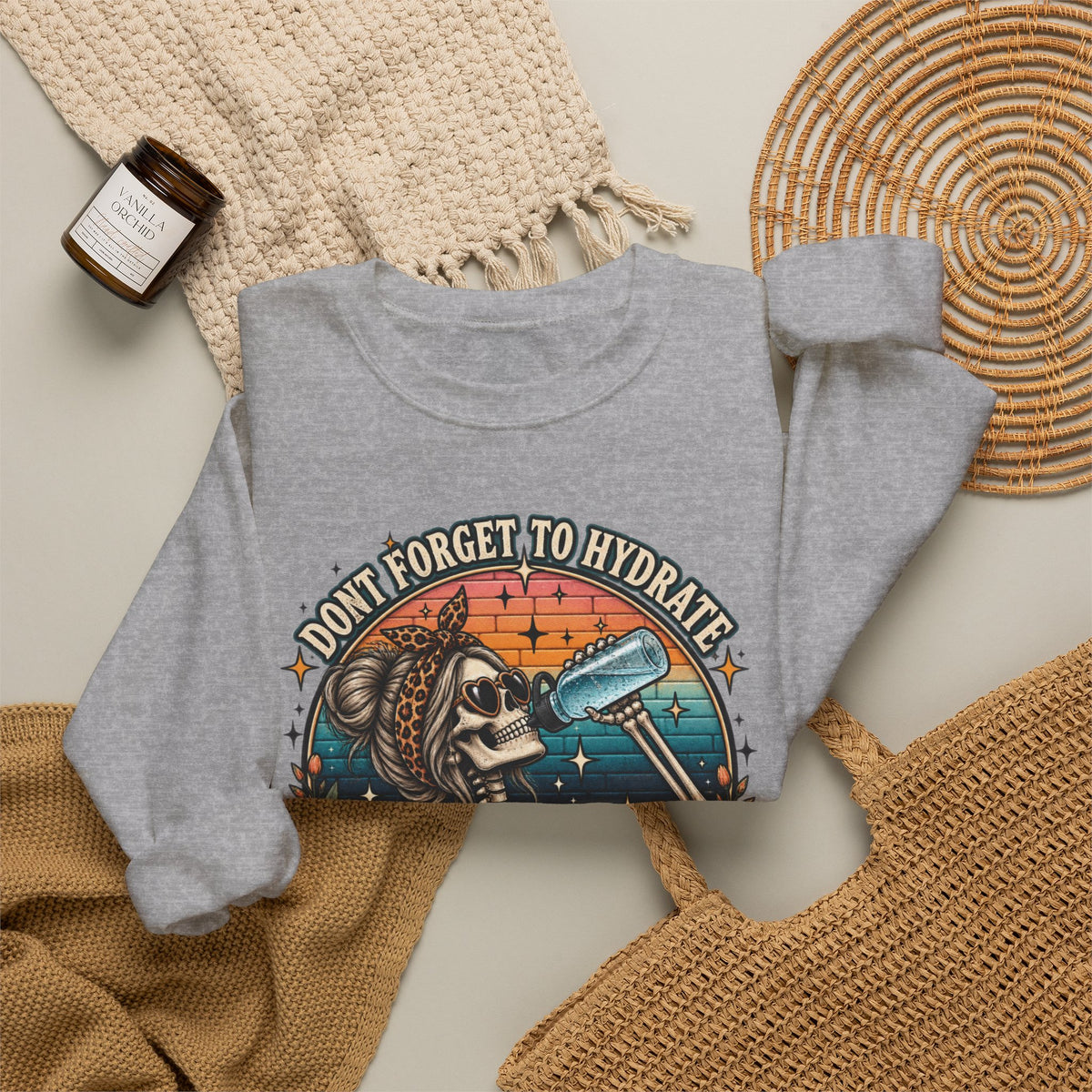 Funny Skeleton Hydrate - Crewneck Sweatshirt