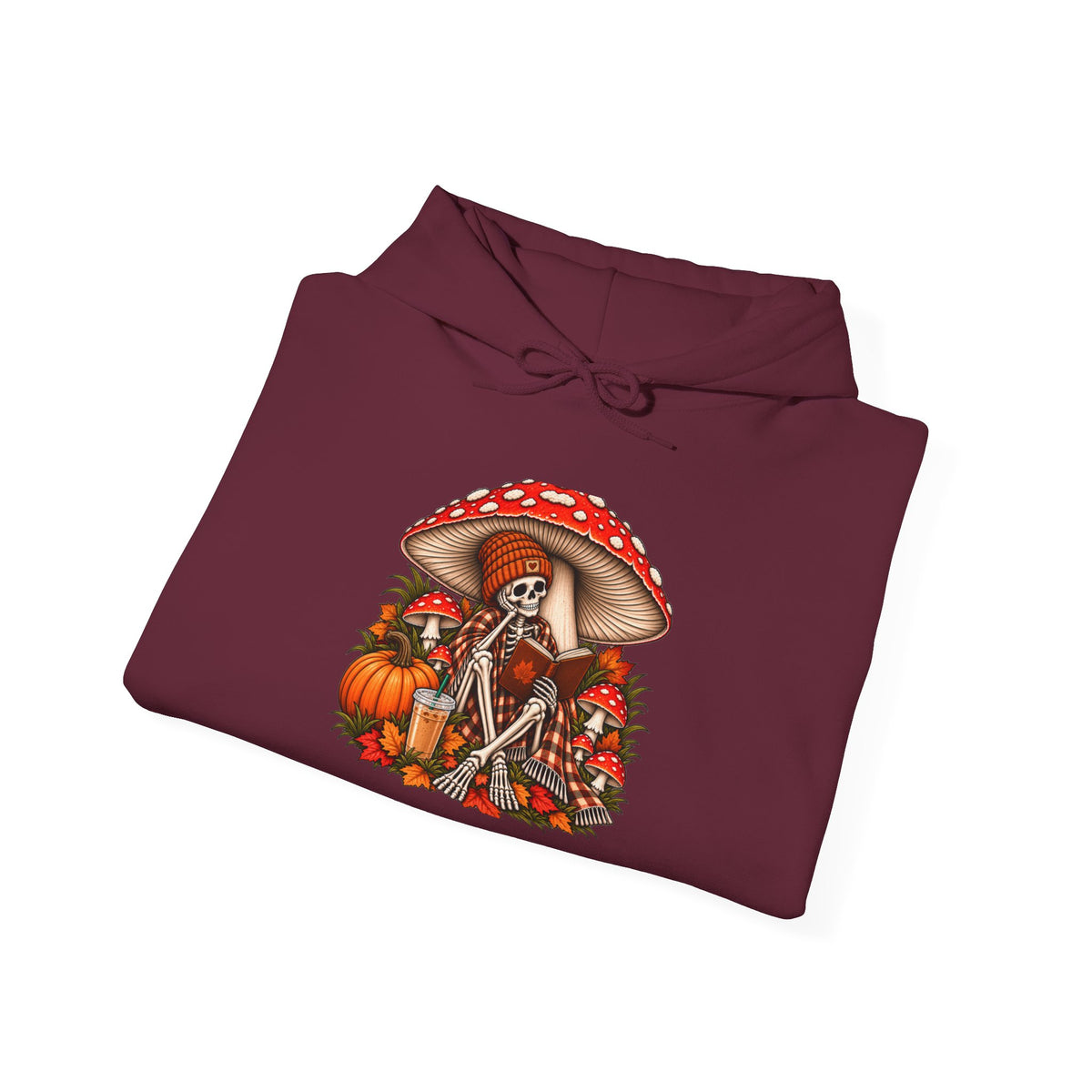 Autumn Mushroom Skeleton Hoodie - Graphic Hoodie