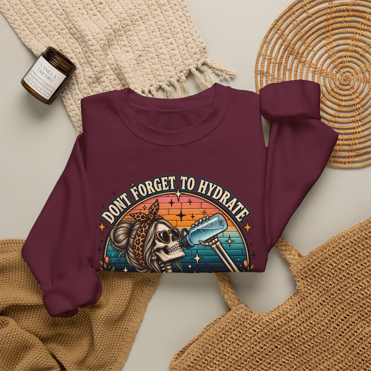 Funny Skeleton Hydrate - Crewneck Sweatshirt