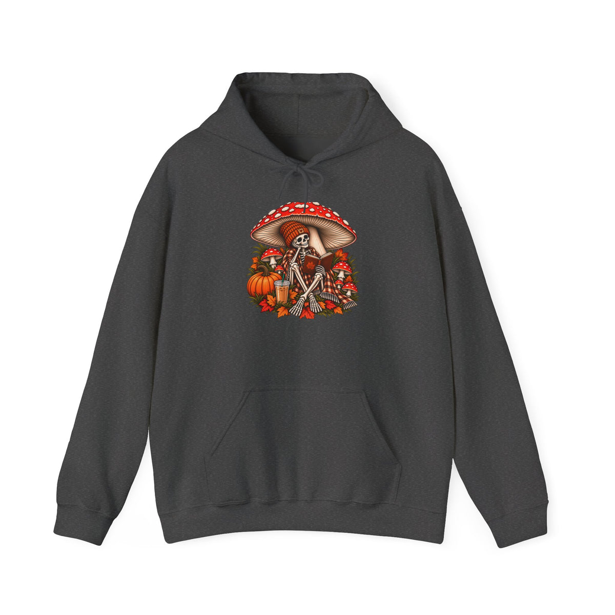 Autumn Mushroom Skeleton Hoodie - Graphic Hoodie